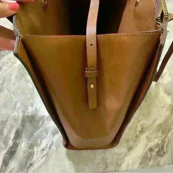 Aldo Womens Tote Bag with Gold Hardware Brown - Picture 5 of 12